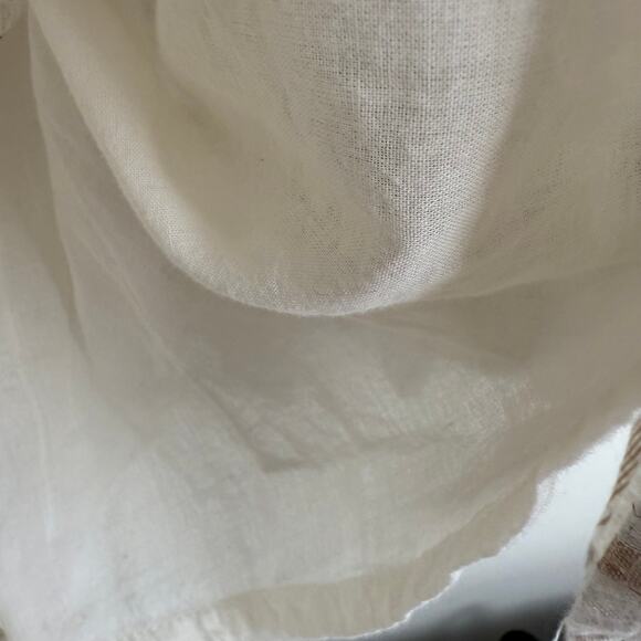 Winsdor Womens Button Striped Spaghetti Strap Cute Skater Beige Mini Dress Small - Picture 8 of 11